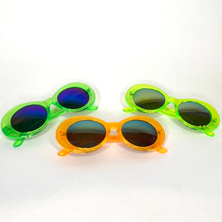 Rounded Neon Sunnies w/ Mirrored lens