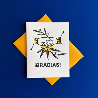 Gracias Handshake - Spanish Letterpress Thank You Card