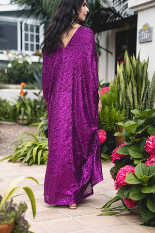Magenta Purple Sequin Caftan