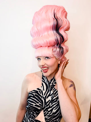 Pink Bride of Frankenstein Custom Wig
