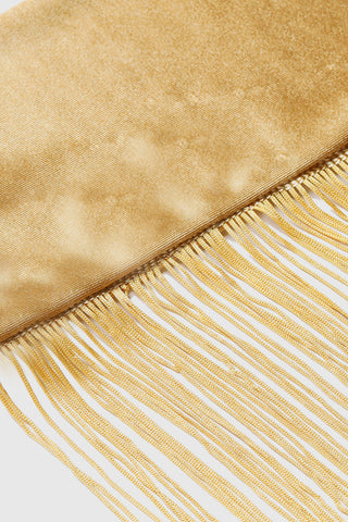 Fringe Fingerless Opera-Length Satin Gloves