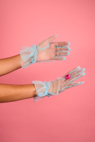 Sheer Ruffle Wrist Gloves