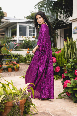 Magenta Purple Sequin Caftan
