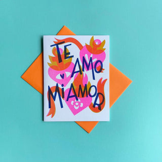 Te Amo Mi Amor - Love Spanish Risograph Card