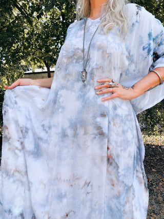 Blue Lace Agate Ice-Dyed Caftan