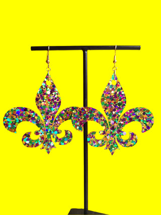 Sparkle Fleur de Lis Earrings