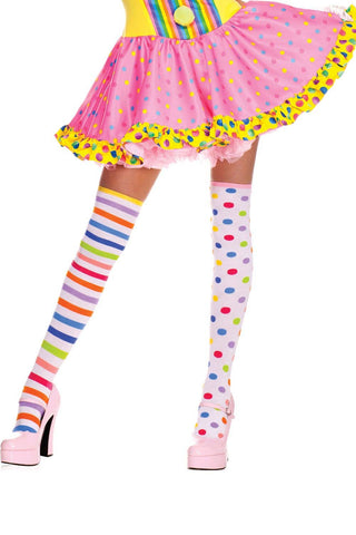 Music Legs Mismatched Clown Thigh Hi