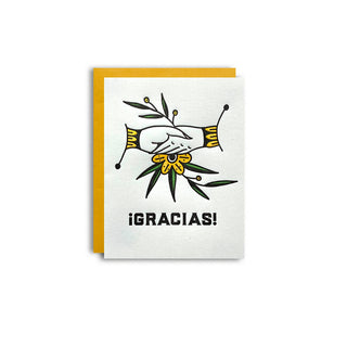 Gracias Handshake - Spanish Letterpress Thank You Card