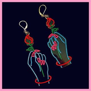 Neon Nail Salon Sign Earrings