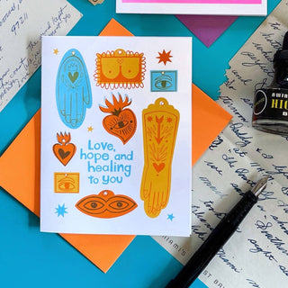 Hope and Healing Ex Voto - Get Well Risograph Greeting Card