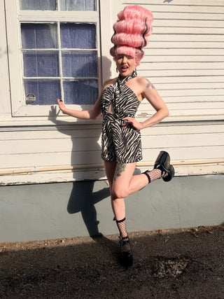 Pink Bride of Frankenstein Custom Wig