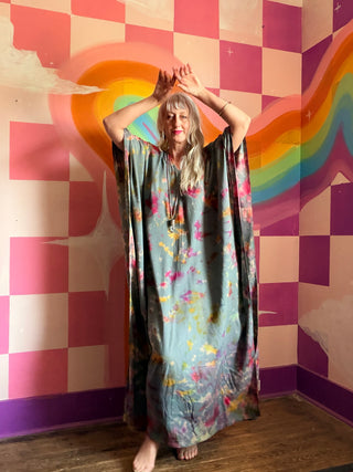 Rainbow Caftan on Bluish Background