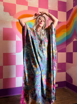 Rainbow Caftan on Bluish Background