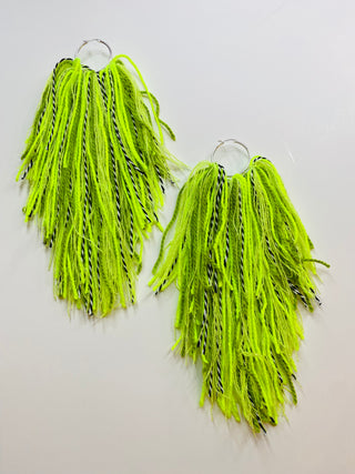 Hoop + Fiber Tassel Earrings