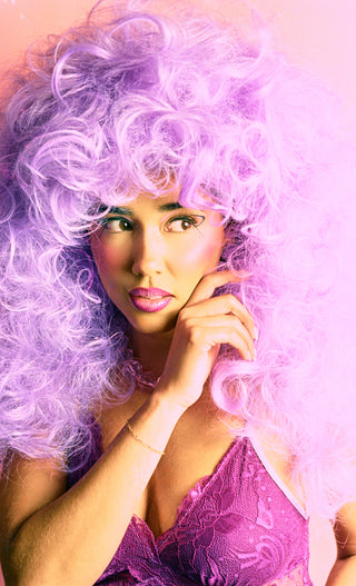 Lavender Cloud Curly Custom Wig