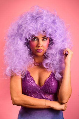 Lavender Cloud Curly Custom Wig