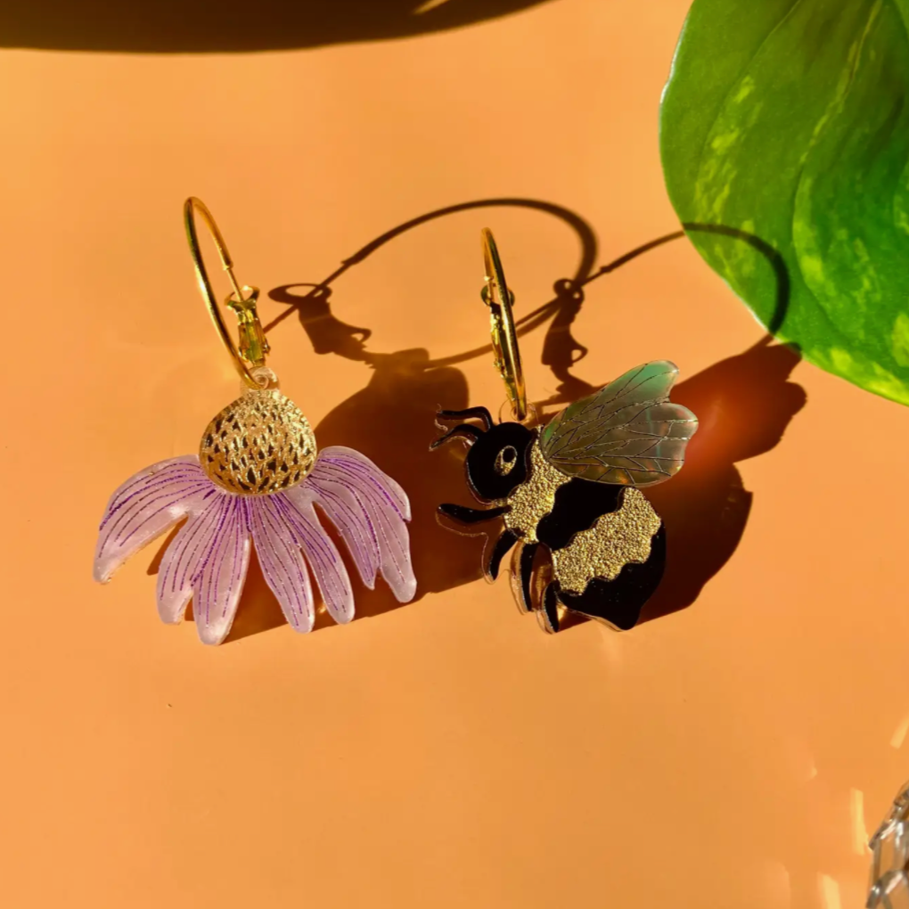 Bee and Flower Earrings
