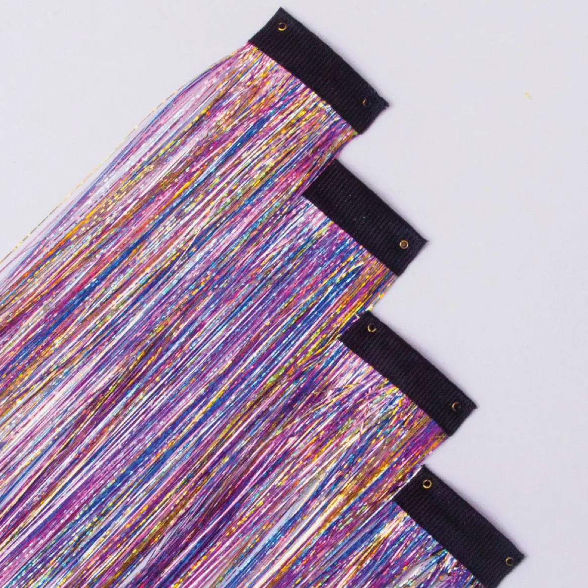 Holographic Hair Tinsel Clip-Ins (4 Pack)