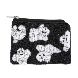 Beaded Ghost Coin Purse