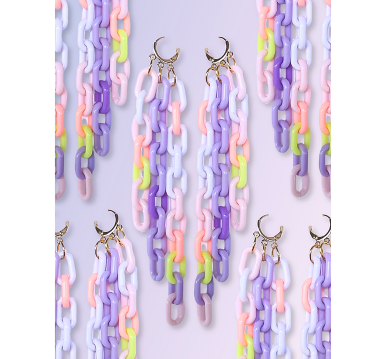 Colorful Link Fringe Earrings