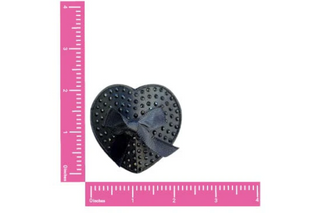 Black Rhinestone Hearts with Bows Pasties