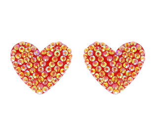 Rhinestone Heart Post Earrings