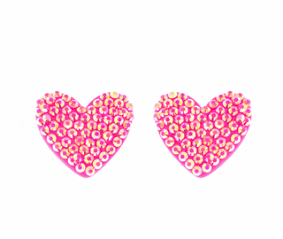 Rhinestone Heart Post Earrings