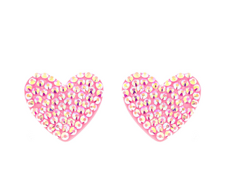 Rhinestone Heart Post Earrings