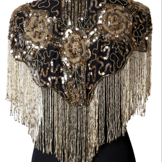 Beaded Rose Fringe Shawl
