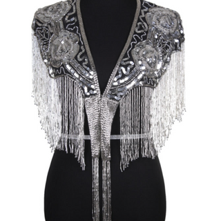 Beaded Rose Fringe Shawl