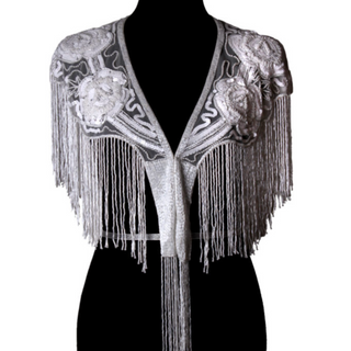 Beaded Rose Fringe Shawl