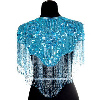 Beaded Rose Fringe Shawl