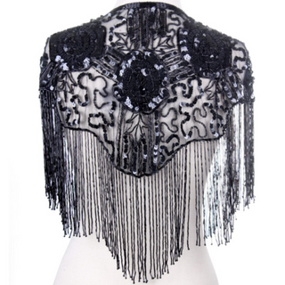 Beaded Rose Fringe Shawl