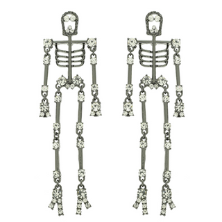 Rhinestone Skeleton Earrings