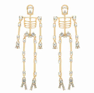 Rhinestone Skeleton Earrings