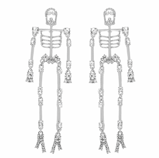 Rhinestone Skeleton Earrings
