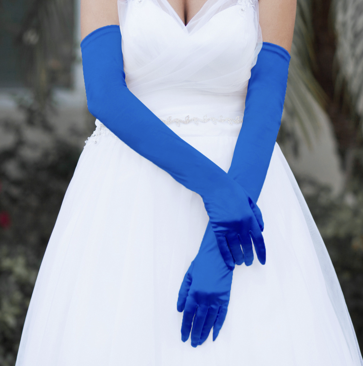 Above Elbow Wedding Gloves in Black