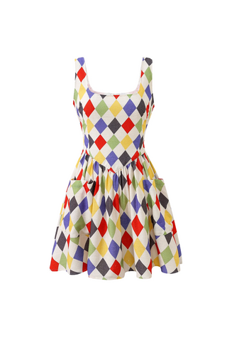 Harlequin Mistress Soft Linen Mini Dress