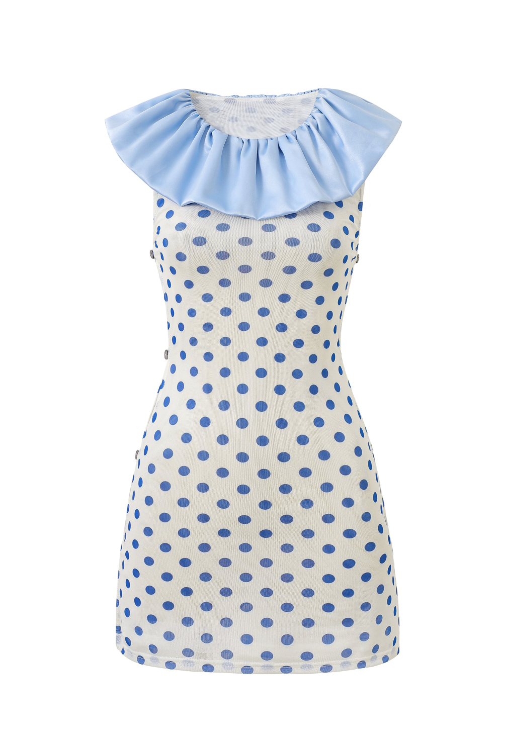 mesh collar dress Collared Mesh Panel Skater Dress