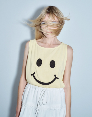 Smiley Face Cotton / Linen Tank