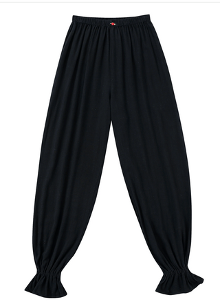Soft Linen Long Bloomers: Solid Black