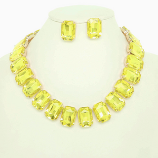 Chunky Rhinestone Necklace + Earring Sets
