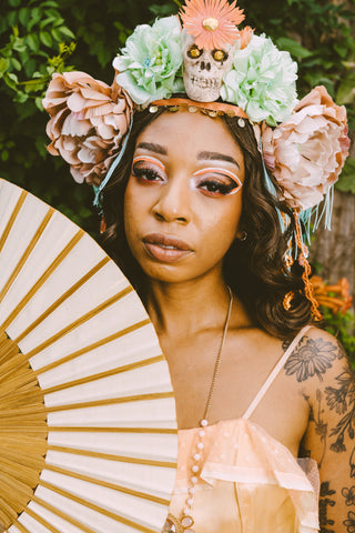 Mint + Rust Skull Crown