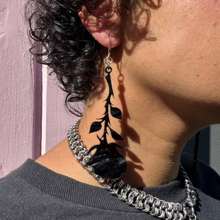 Hanging Rose Earrings