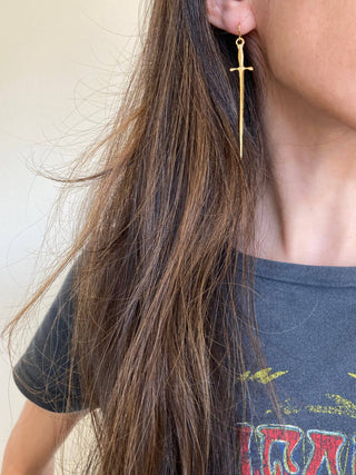 The Silvet Sword Earrings - Silver