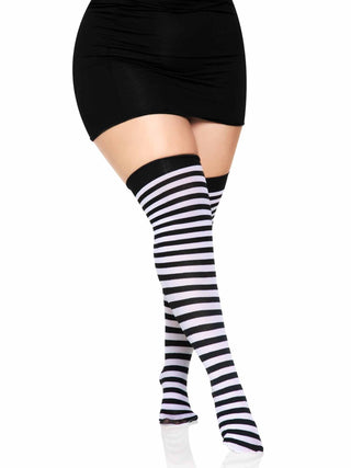 Cari Striped Stockings - Plus Sized