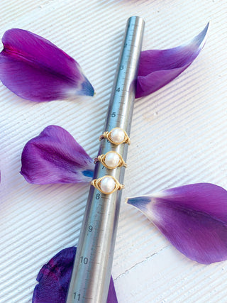 Wrapped Pearl Statement Ring