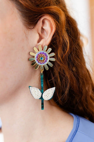 Mixed Media: Flower Earrings