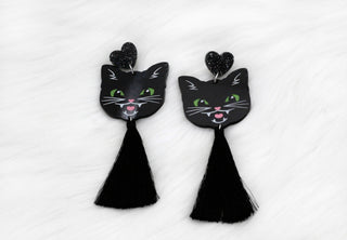 Classic Halloween Kitty Earrings