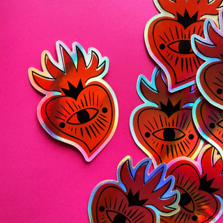 Sacred Heart (Orange) 2 Sticker